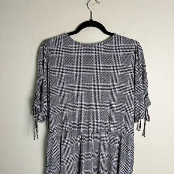 Torrid Purple Houndstooth Plaid Midi Studio Wrap Dress 2X 18491205 - Picture 9 of 15